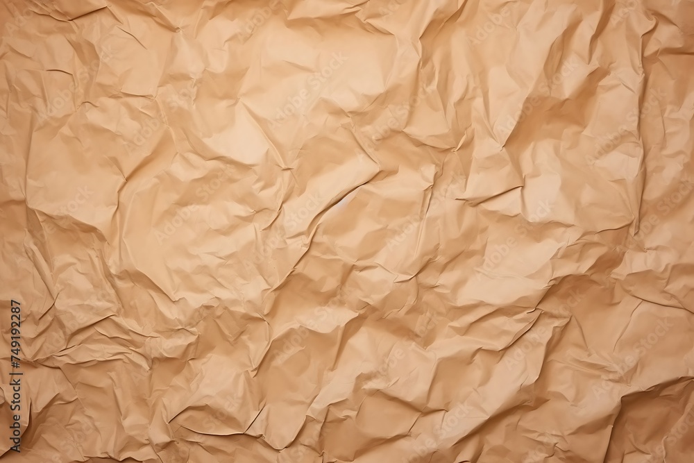 Fototapeta premium Brown crumpled paper background