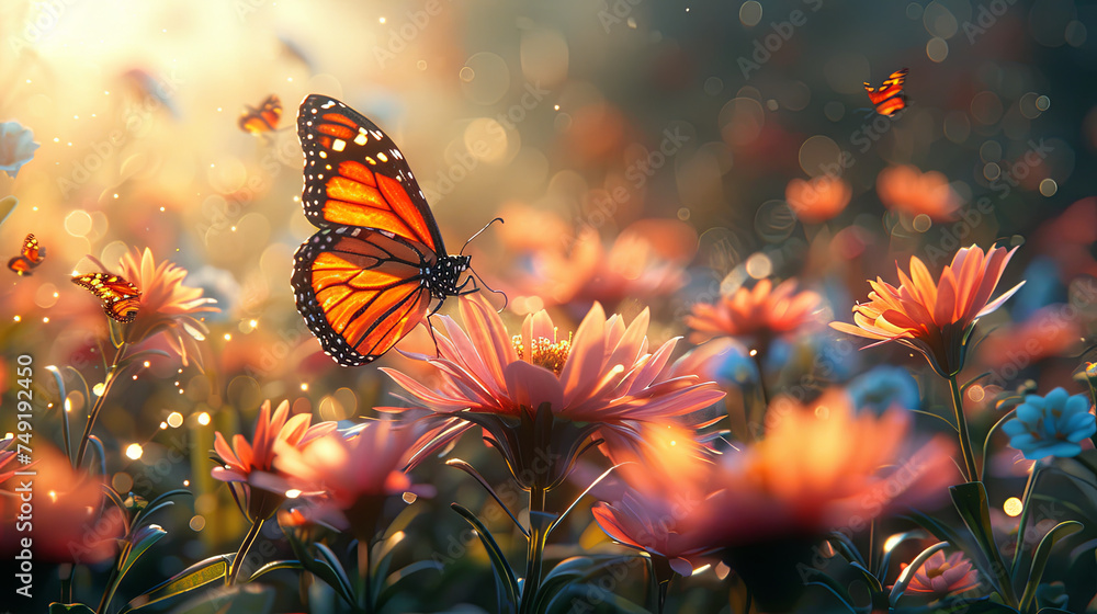 butterfly on the flower butterfly on the flower