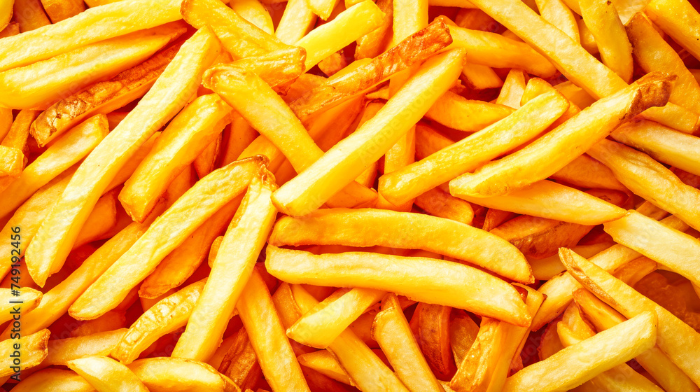A Pile of French Fries on a Table A Pile of French Fries on a Table