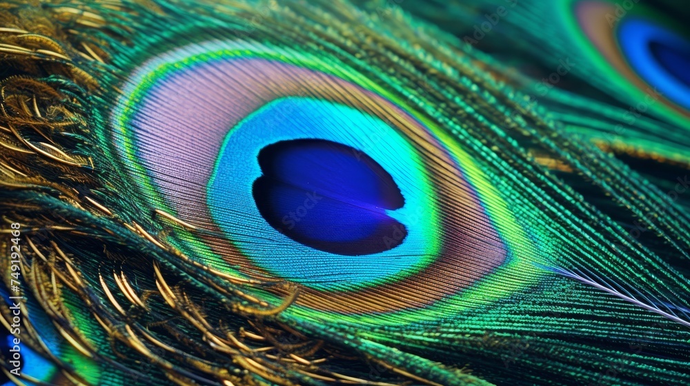 Obraz premium macro image of peacock feather/Peacock Feather
