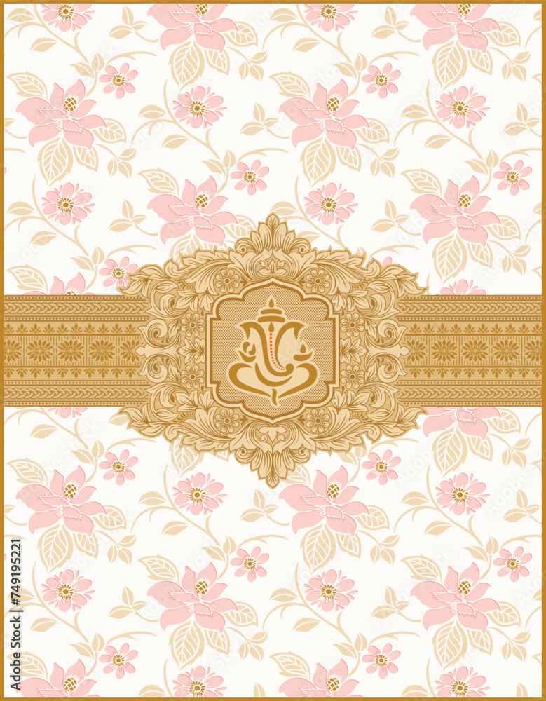 Indian wedding invitation card design. Vector illustration Stock Vector ...