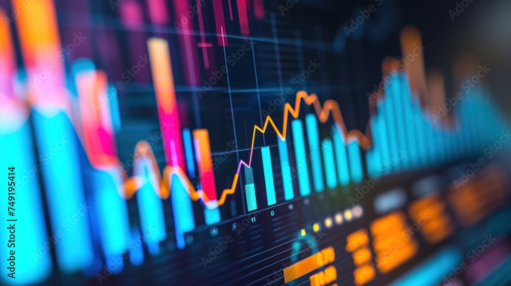 custom made wallpaper toronto digitalanalysis on the monitor. Concept of fundamental and technical analysis. Stock market charts