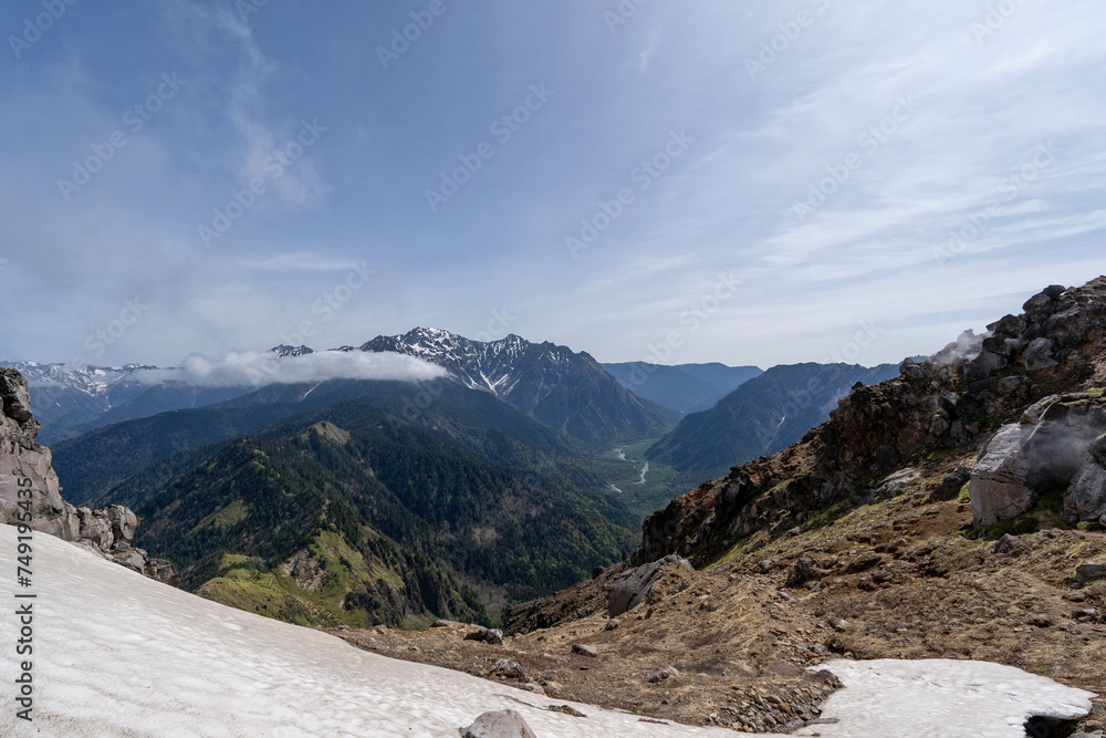Fototapeta premium 焼岳山頂から上高地