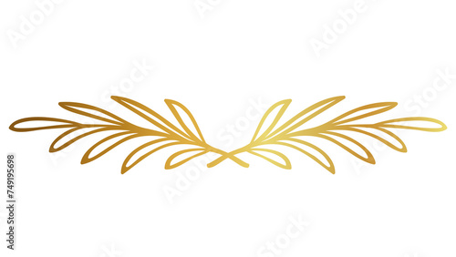 golden frame isolated on transparent background