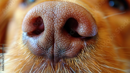 a close up of a dog's nose and nose with it's nose slightly bent to the side. photo