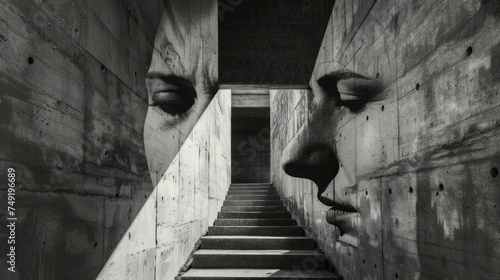 Symmetry, brutalism, and symbolism series. Tender between symmetry and asymmetry. Symmetry is an important part of a composition, and asymmetry is the absence of the first.