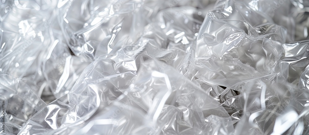 A collection of recyclable plastic waste, including bubble wrap, disposable bags, and packing tape made from LDPE, sits on top of a table. A collection of recyclable plastic waste, including bubble wrap, disposable bags, and packing tape made from LDPE, sits on top of a table.