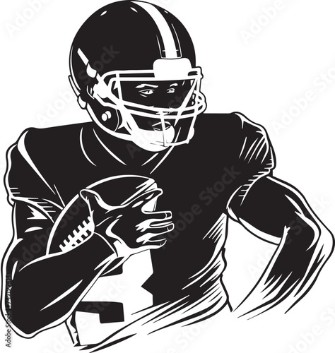 Vector illustration of an American football player