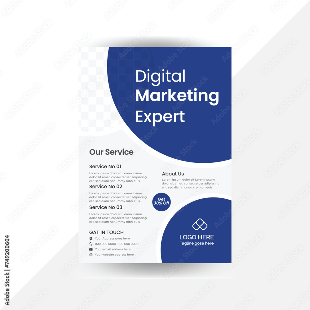 Fototapeta premium unique cand simple corporate flyer design template