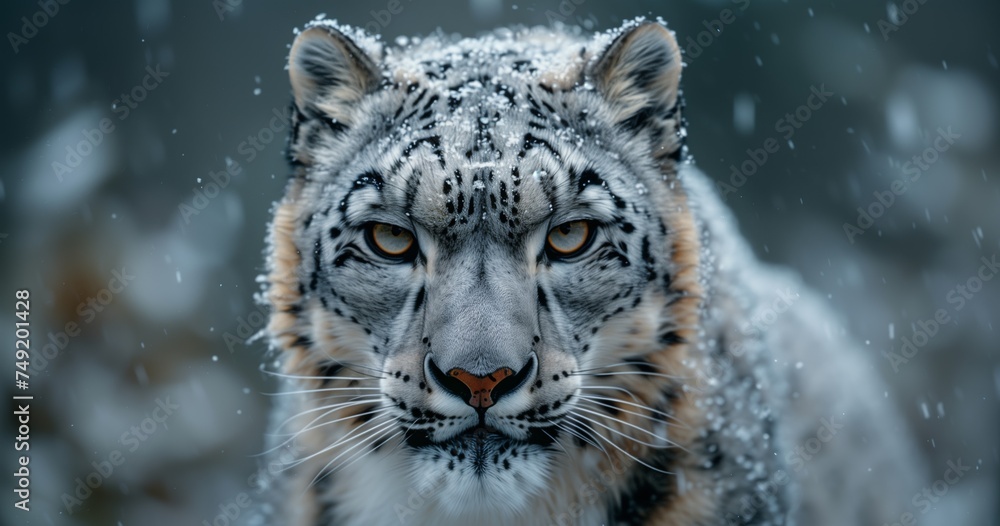 Obraz premium Majestic Snow Leopard in its Natural Habitat