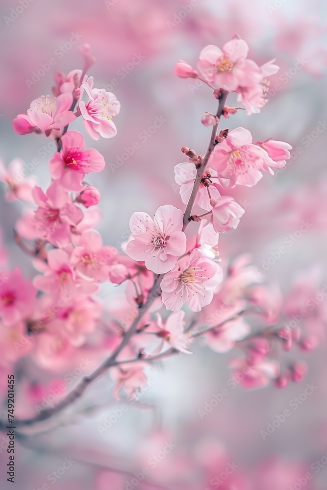 Fototapeta premium Dreamy Cherry Blossoms in Soft Spring Ambiance