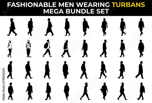 fashionable men wearing turbans bundle silhouettes