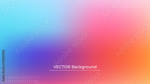 Smooth and blurry colorful gradient mesh background. Modern bright rainbow colors. Easy editable soft colored vector banner template. Premium quality