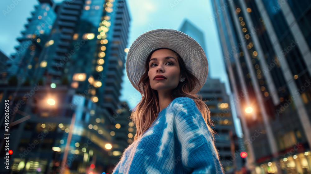 The Vibrancy of a Woman in the Modern Cityscape The Vibrancy of a Woman in the Modern Cityscape