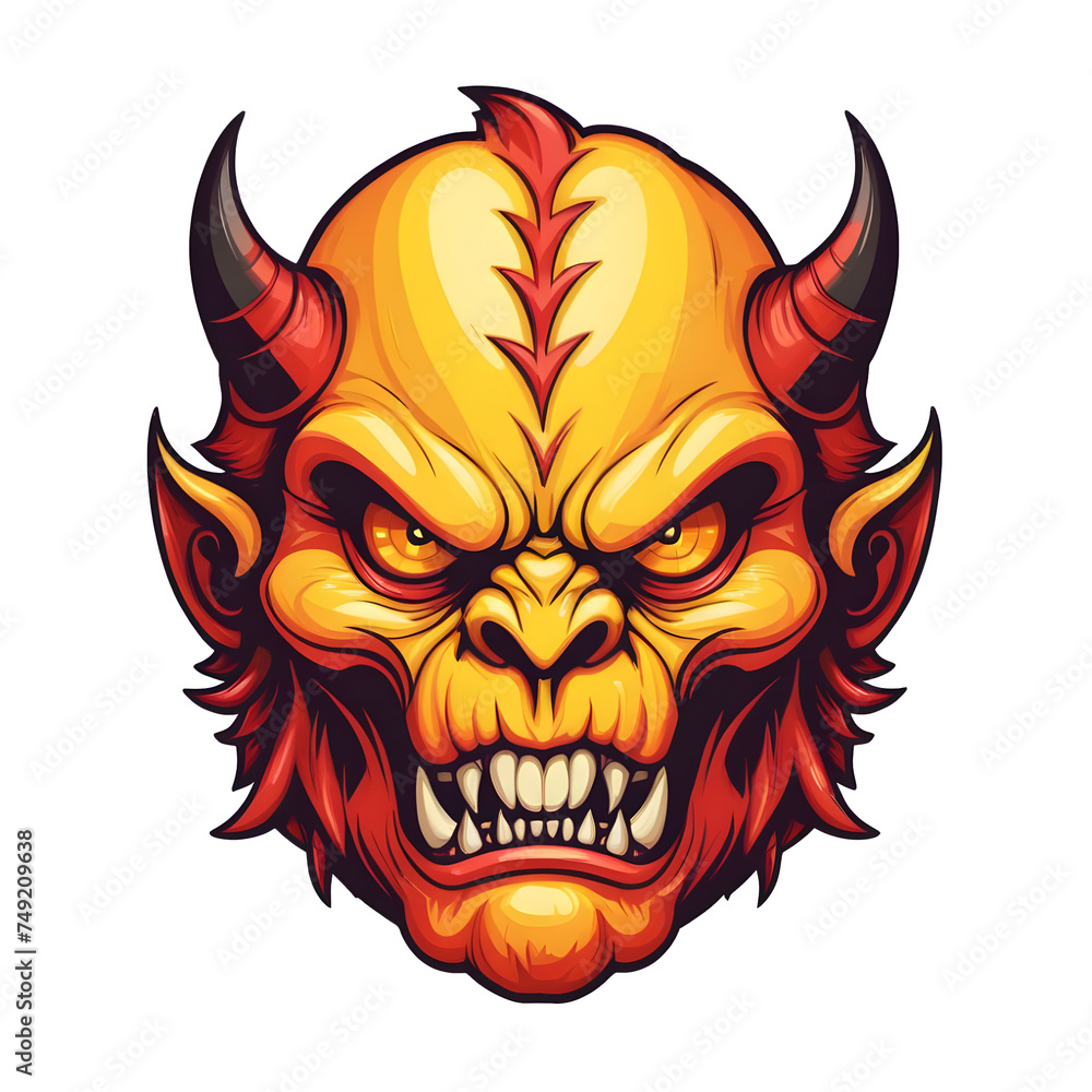 devil head with horn design devil head with horn design