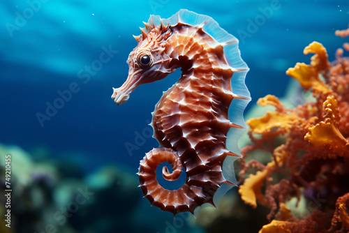 Mediterranean Seahorse Hippocampus Guttulatus © wendi