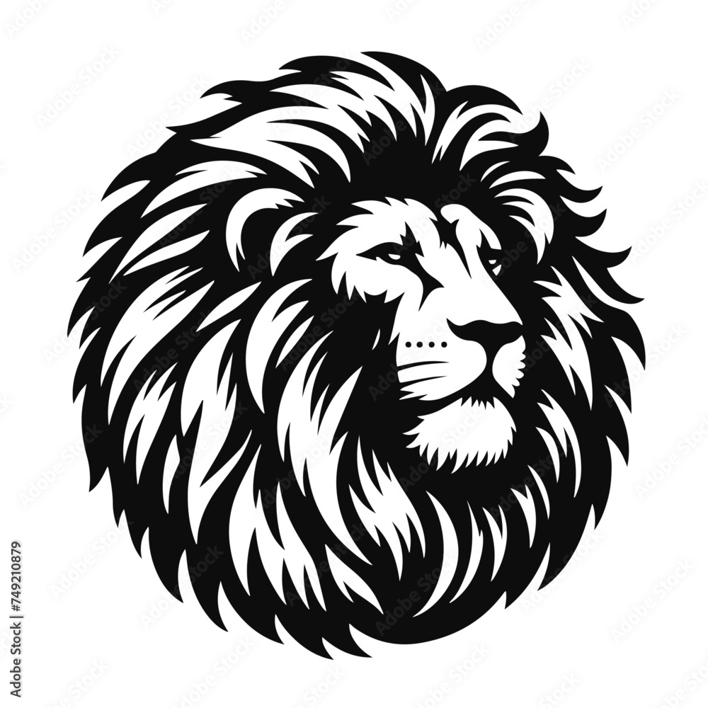 lion head vector illustration isolated on white background 