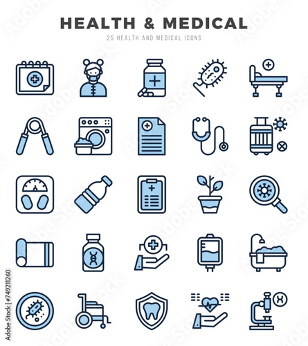 HEALTH & MEDICAL web icons in Two Color style.