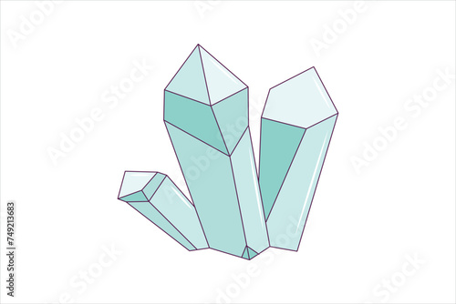Crystal Fortune Flat Sticker Design
