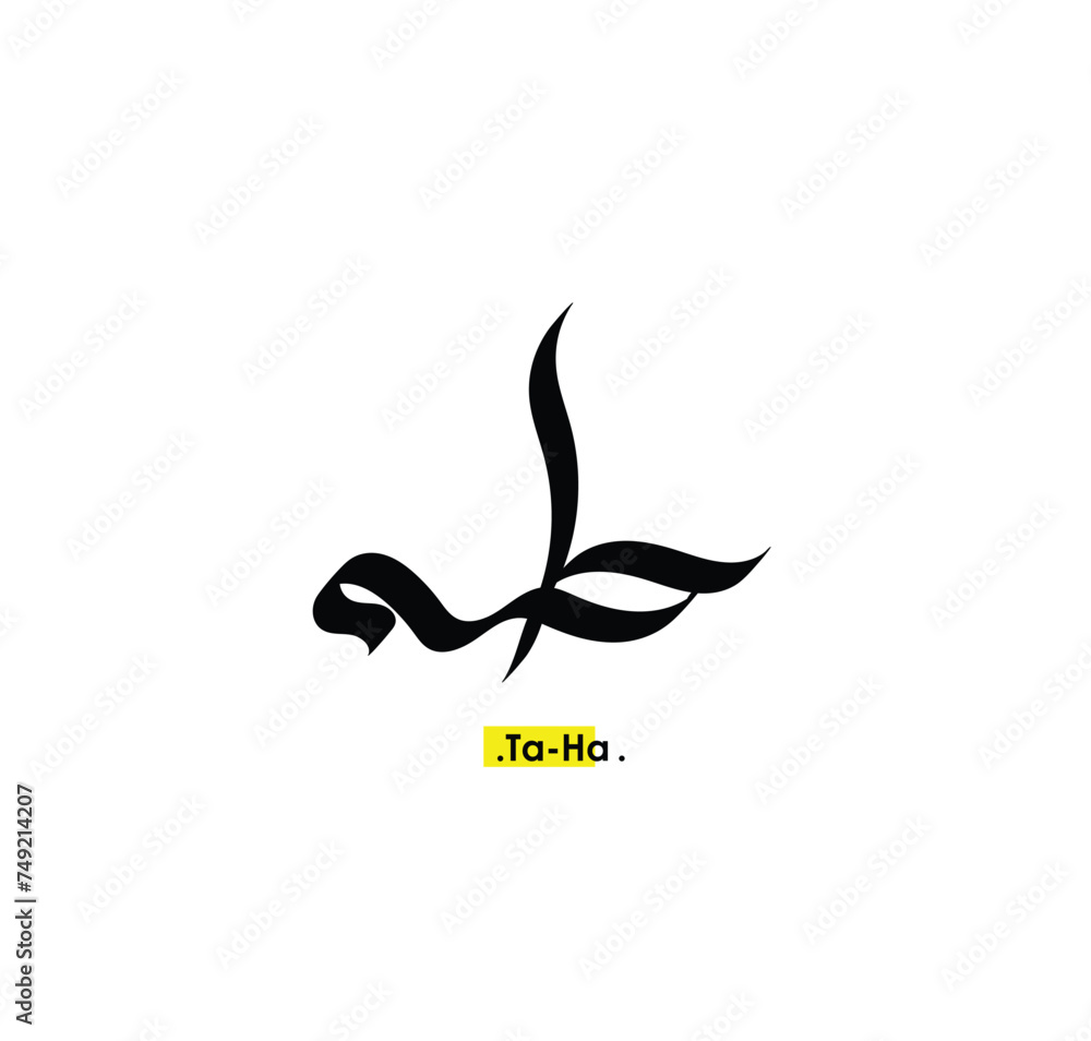 Arabic Calligraphy Name. Term is (Taha) with white background. Arabic Calligraphy Name. Term is (Taha) with white background.