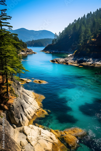 Stunning Display of Nature's Serenity Along the British Columbia Coastline - An Untouched Paradise