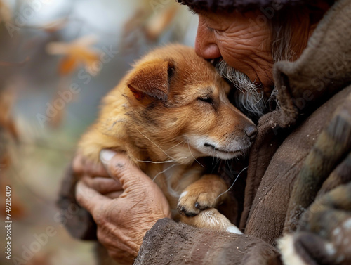 The bond of friendship in helping poor animals, a close-up on gentle care and compassion in action