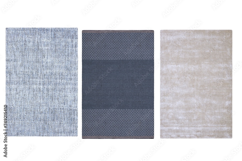 Fototapeta premium decorative rug for the interior isolated on white background, home decor, 3D illustration, cg render