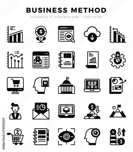 Business Method icon pack for your website. mobile. presentation. and logo design.