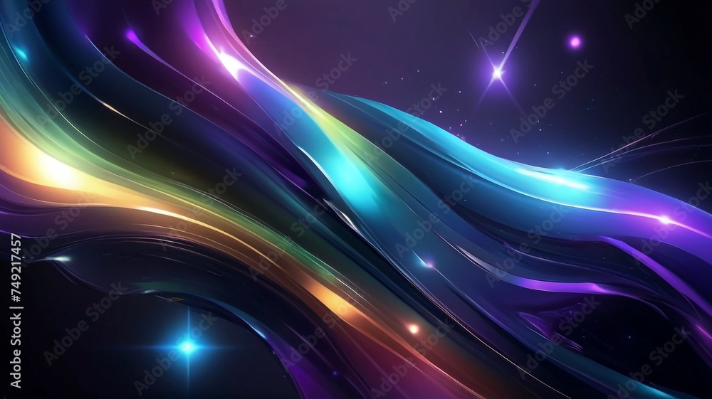 Abstract hi tech background with iridescent colors - obrazy, fototapety, plakaty 