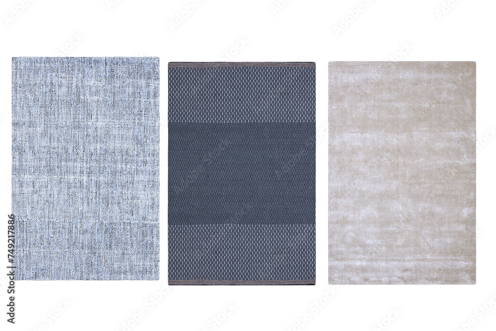 Fototapeta premium decorative rug for the interior isolated on transparent background, home decor, 3D illustration, cg render