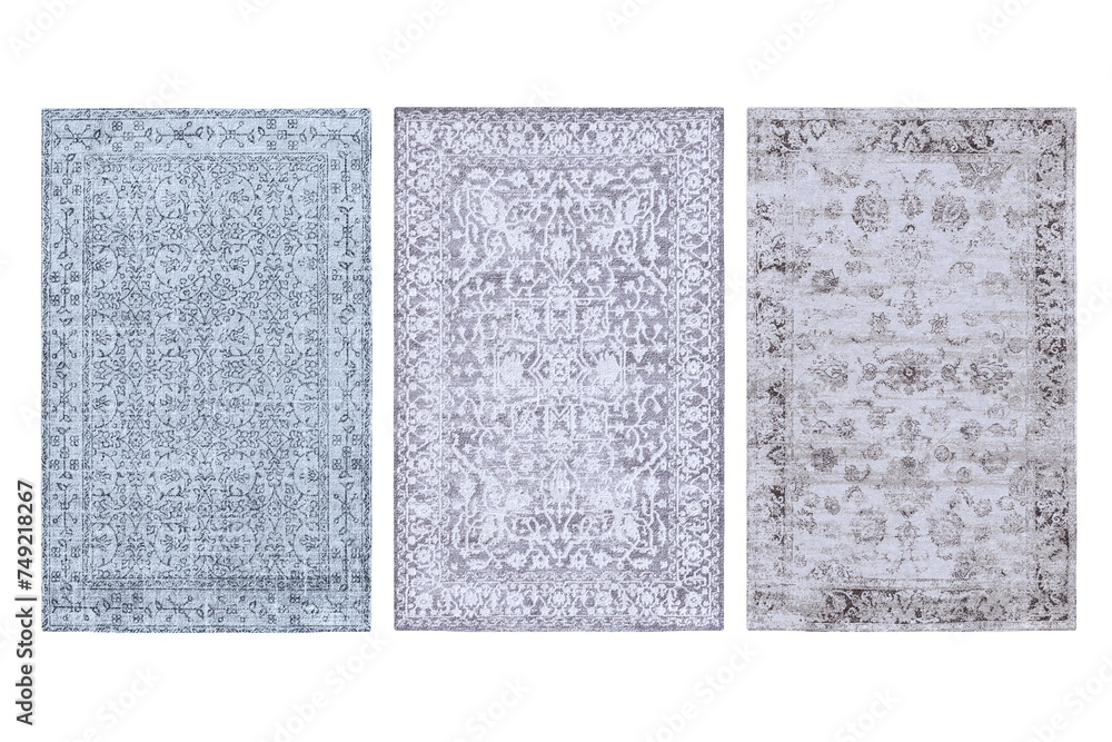 Fototapeta premium decorative rug for the interior isolated on transparent background, home decor, 3D illustration, cg render