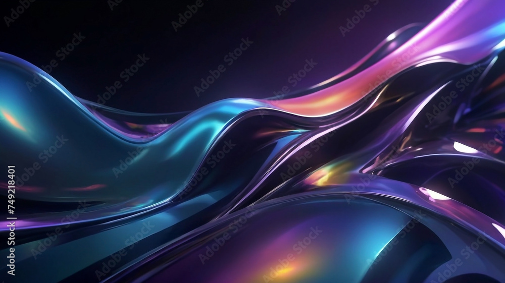 Abstract hi tech background with iridescent colors - obrazy, fototapety, plakaty 