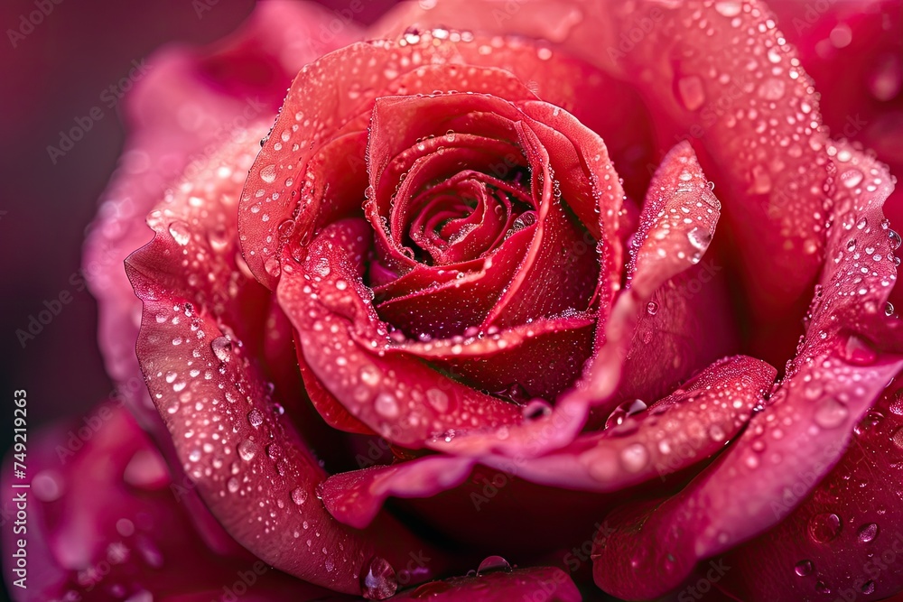 red rose with water drops