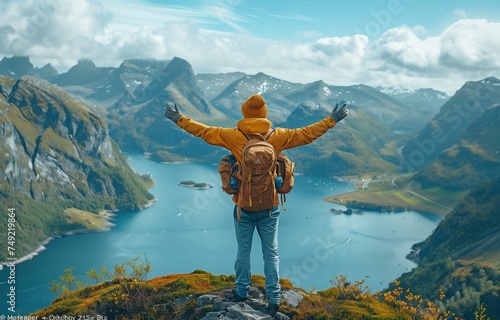 A Man Seeking Happiness in the Picture-Perfect Norwegian Landscape
