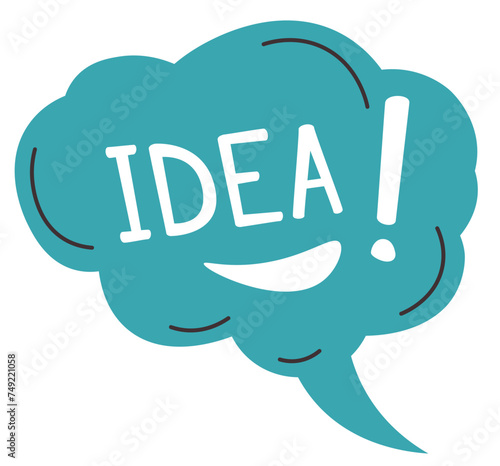 Idea or thought, isolated banner or sticker box