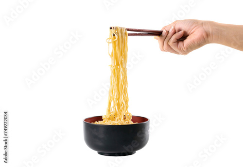 noodle chopsticks in a black bowl on a file png