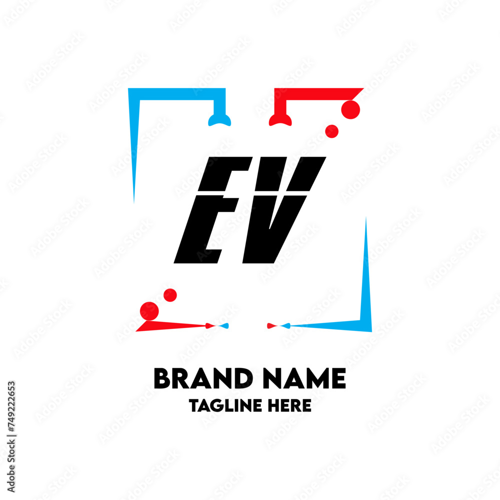 Obraz premium EV Square Framed Letter Logo Design Vector