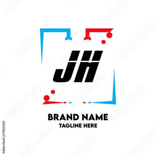 JH Square Framed Letter Logo Design Vector © MAHABUB