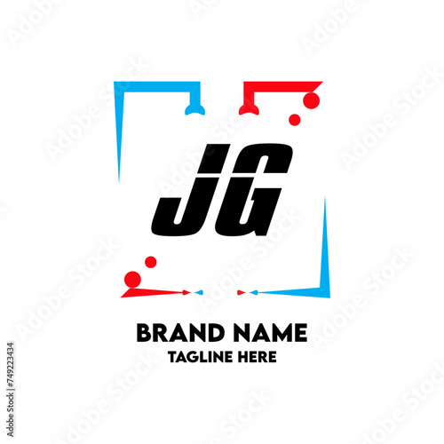 JG Square Framed Letter Logo Design Vector © MAHABUB