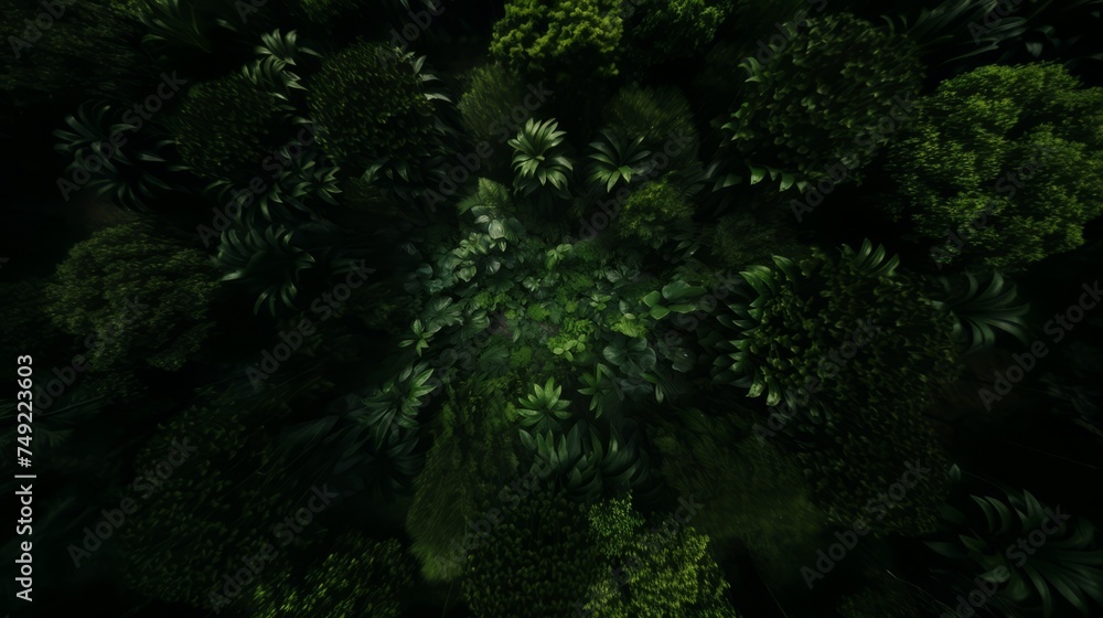 Green Forest drone view. The beauty of wild nature.
