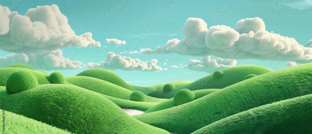 Rolling Green Hills and Clouds Rolling Green Hills and Clouds