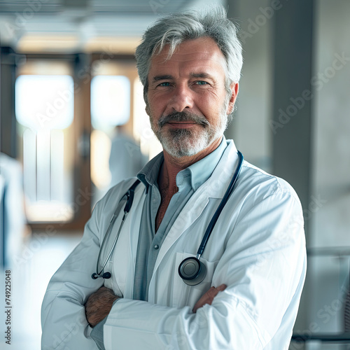 Doctor Male Professor Medicine 60 years old white coat hospital