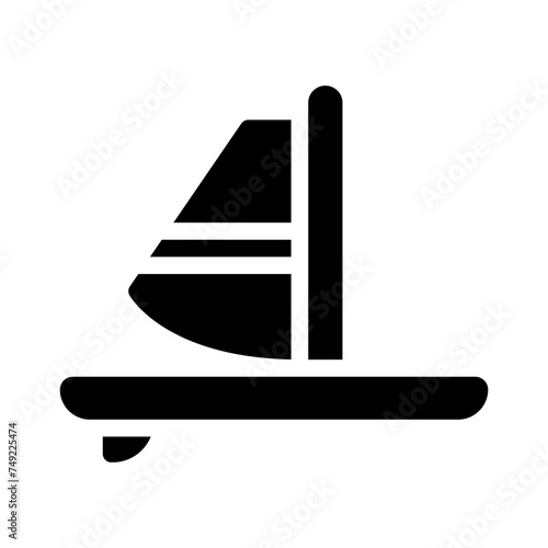 windsurfing glyph icon