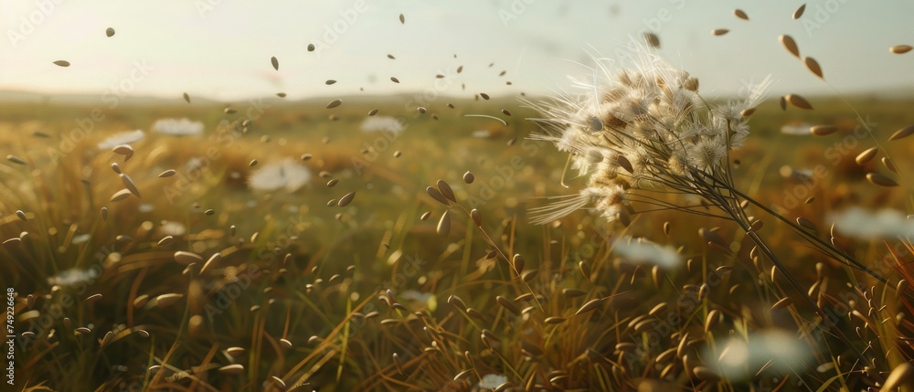 Blowing Grass in Field