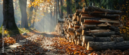 A Pile of Logs in the Forest