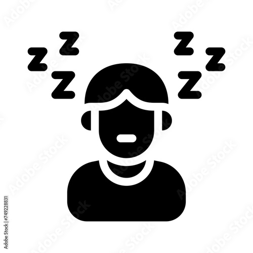 sleepiness glyph icon