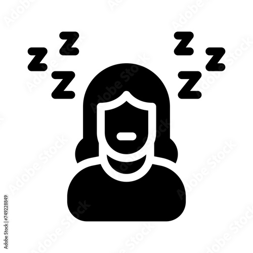 sleepiness glyph icon