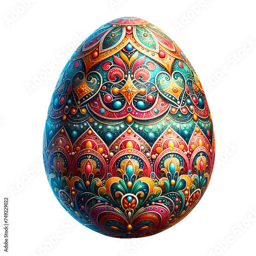 Easter egg clipart with floral patterns, Happy Easter