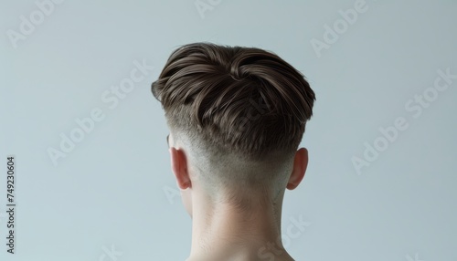 Man With Shaved Back Holding Shaver