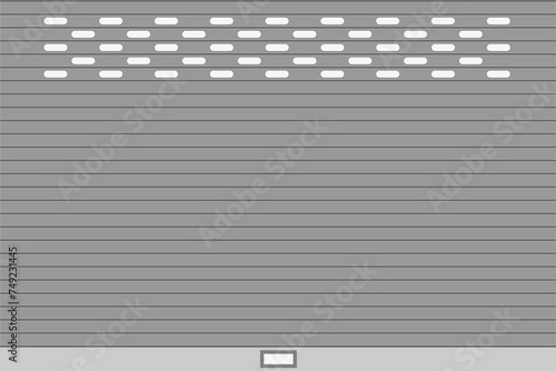 Steel rolling gate door texture, Gray rolling door background